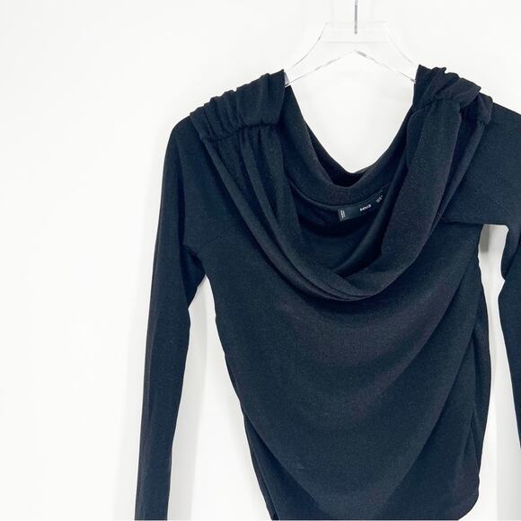 Mango Glitter Off the Shoulder Top XL Black - Picture 4 of 5